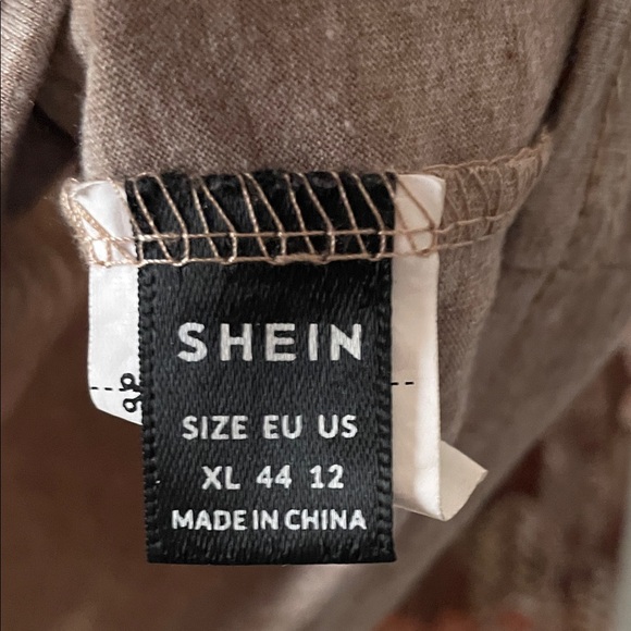 SHEIN Taupe Floral Sheer Sleeve Long Tee - Picture 2 of 3